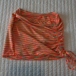 Triangl Swimwear Neon Orange, Aqua & Pink Striped Bikini Bottom